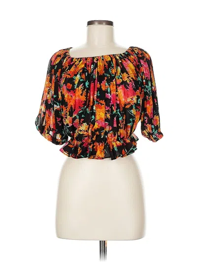 Pre-owned Unbranded 3/4 Sleeve Blouse In Black