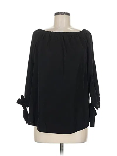 Pre-owned Unbranded 3/4 Sleeve Blouse In Black
