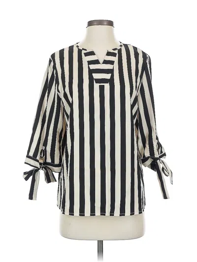 Pre-owned Unbranded 3/4 Sleeve Blouse In Black