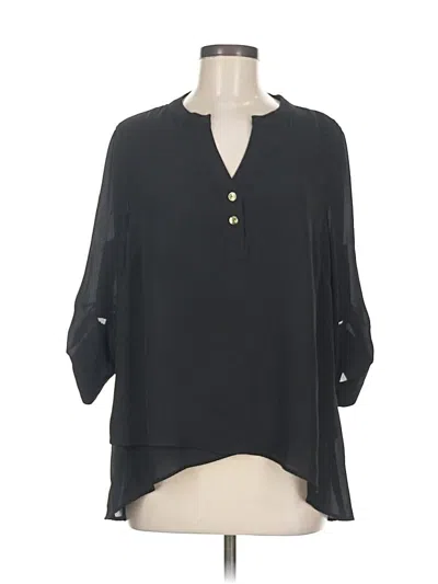 Pre-owned Unbranded 3/4 Sleeve Blouse In Black