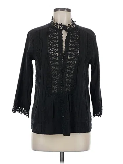 Pre-owned Unbranded 3/4 Sleeve Blouse In Black