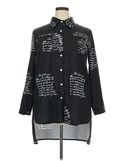 Pre-owned Unbranded 3/4 Sleeve Blouse In Black
