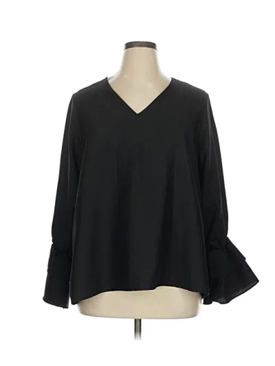 Pre-owned Unbranded 3/4 Sleeve Blouse In Black