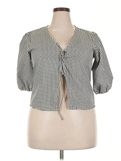 Pre-owned Unbranded 3/4 Sleeve Blouse In Black