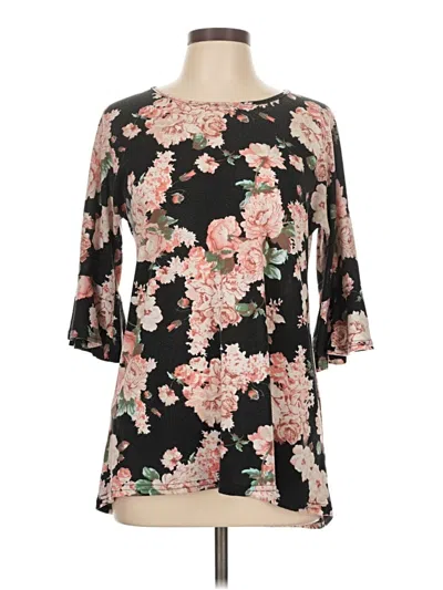 Pre-owned Unbranded 3/4 Sleeve Blouse In Black