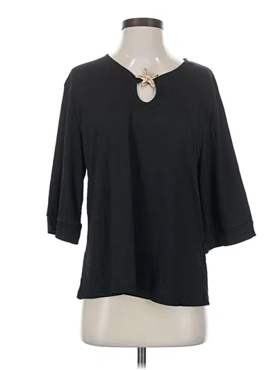 Pre-owned Unbranded 3/4 Sleeve Blouse In Black