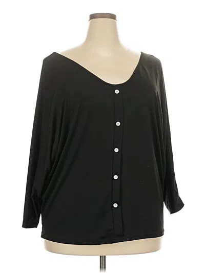 Pre-owned Unbranded 3/4 Sleeve Blouse In Black