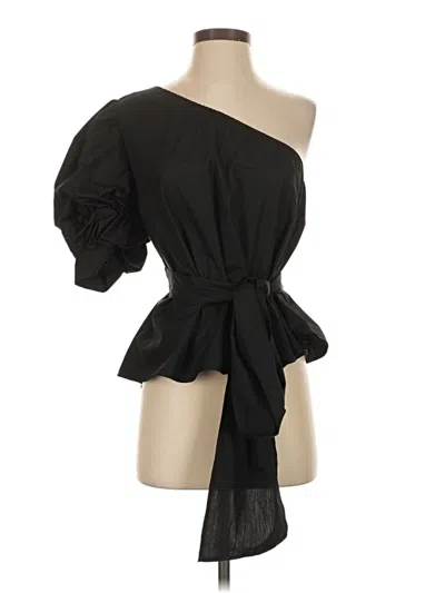 Pre-owned Unbranded 3/4 Sleeve Blouse In Black