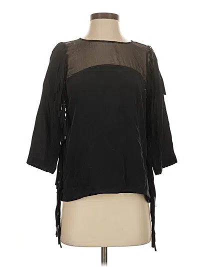 Pre-owned Unbranded 3/4 Sleeve Blouse In Black