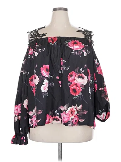 Pre-owned Unbranded 3/4 Sleeve Blouse In Black