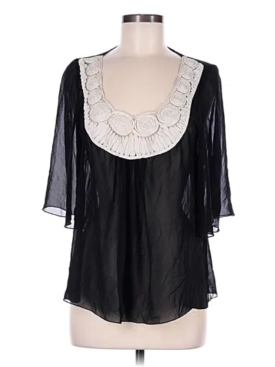 Pre-owned Unbranded 3/4 Sleeve Blouse In Black