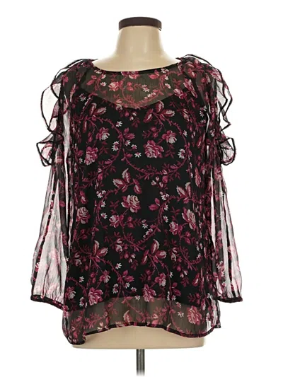 Pre-owned Unbranded 3/4 Sleeve Blouse In Black
