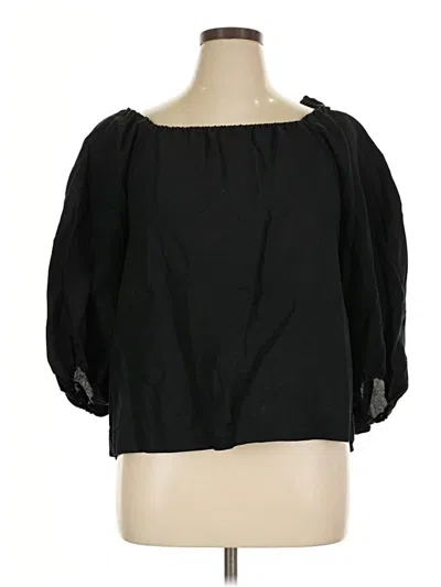 Pre-owned Unbranded 3/4 Sleeve Blouse In Black