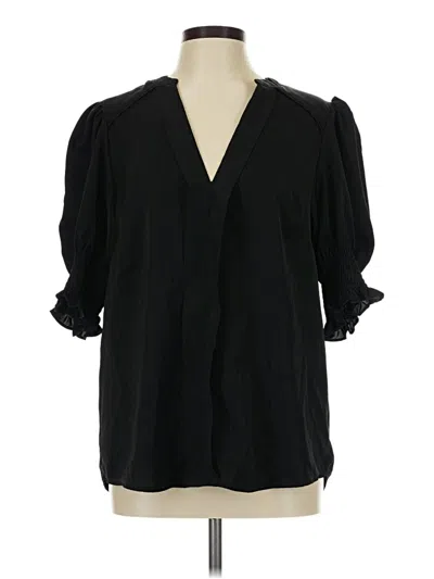 Pre-owned Unbranded 3/4 Sleeve Blouse In Black
