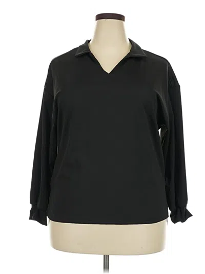 Pre-owned Unbranded 3/4 Sleeve Blouse In Black