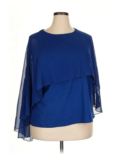 Pre-owned Unbranded 3/4 Sleeve Blouse In Blue