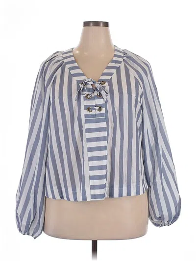 Pre-owned Unbranded 3/4 Sleeve Blouse In Blue