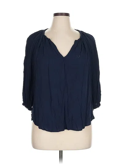 Pre-owned Unbranded 3/4 Sleeve Blouse In Blue