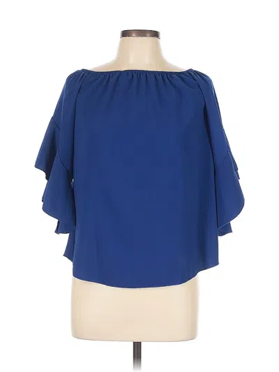 Pre-owned Unbranded 3/4 Sleeve Blouse In Blue