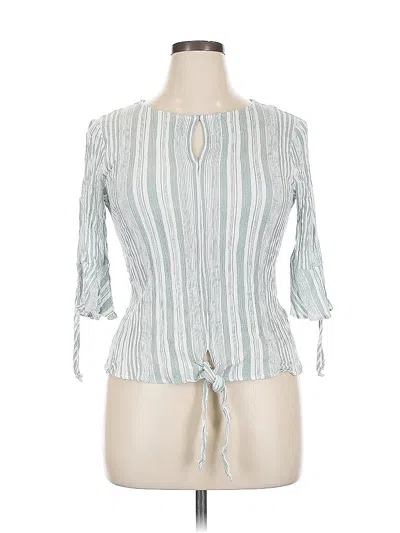 Pre-owned Unbranded 3/4 Sleeve Blouse In Blue