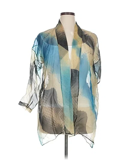 Pre-owned Unbranded 3/4 Sleeve Blouse In Blue