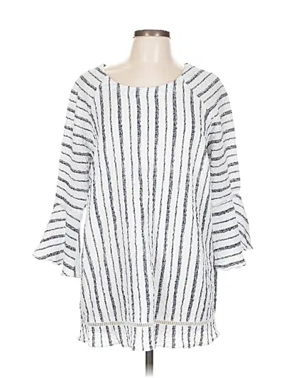 Pre-owned Unbranded 3/4 Sleeve Blouse In Blue