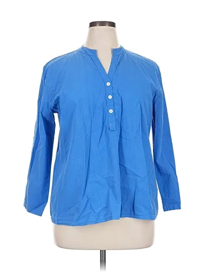 Pre-owned Unbranded 3/4 Sleeve Blouse In Blue