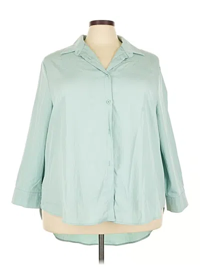 Pre-owned Unbranded 3/4 Sleeve Blouse In Blue