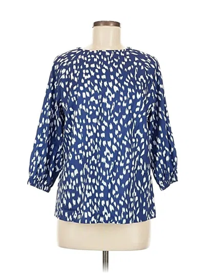 Pre-owned Unbranded 3/4 Sleeve Blouse In Blue