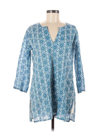 Pre-owned Unbranded 3/4 Sleeve Blouse In Blue