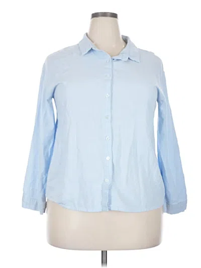 Pre-owned Unbranded 3/4 Sleeve Blouse In Blue