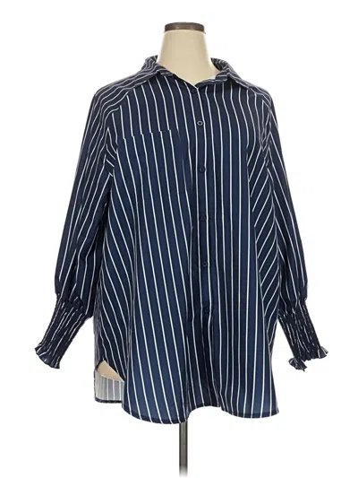 Pre-owned Unbranded 3/4 Sleeve Blouse In Blue