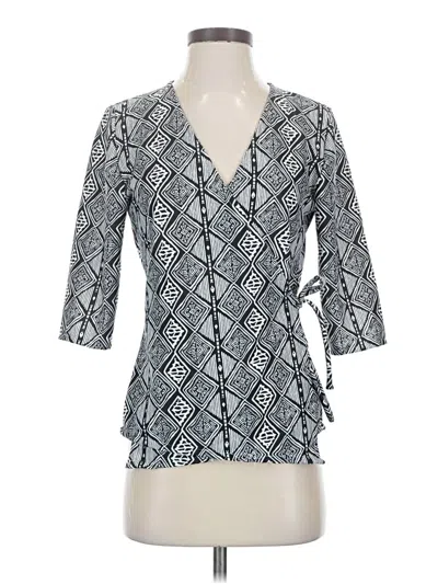 Pre-owned Unbranded 3/4 Sleeve Blouse In Blue