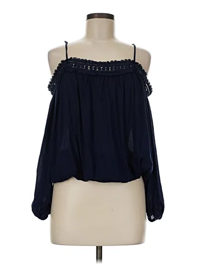 Pre-owned Unbranded 3/4 Sleeve Blouse In Blue