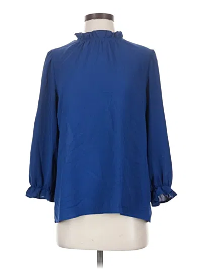 Pre-owned Unbranded 3/4 Sleeve Blouse In Blue