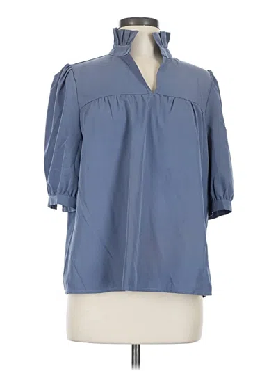 Pre-owned Unbranded 3/4 Sleeve Blouse In Blue