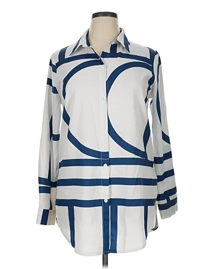 Pre-owned Unbranded 3/4 Sleeve Blouse In Blue