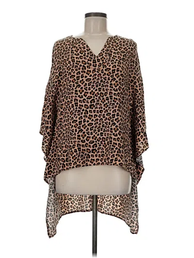 Pre-owned Unbranded 3/4 Sleeve Blouse In Brown
