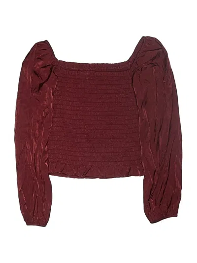 Pre-owned Unbranded Kids' 3/4 Sleeve Blouse In Burgundy