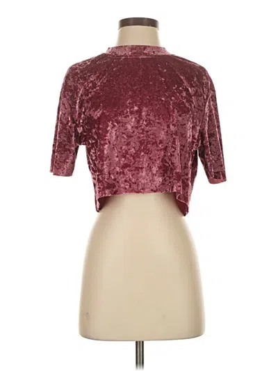 Pre-owned Unbranded 3/4 Sleeve Blouse In Burgundy