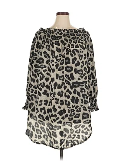 Pre-owned Unbranded 3/4 Sleeve Blouse In Gray