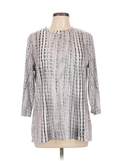 Pre-owned Unbranded 3/4 Sleeve Blouse In Gray