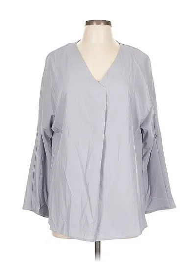 Pre-owned Unbranded 3/4 Sleeve Blouse In Gray