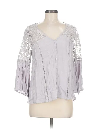 Pre-owned Unbranded 3/4 Sleeve Blouse In Gray