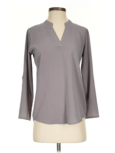 Pre-owned Unbranded 3/4 Sleeve Blouse In Gray