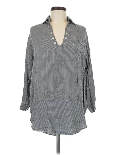 Pre-owned Unbranded 3/4 Sleeve Blouse In Gray