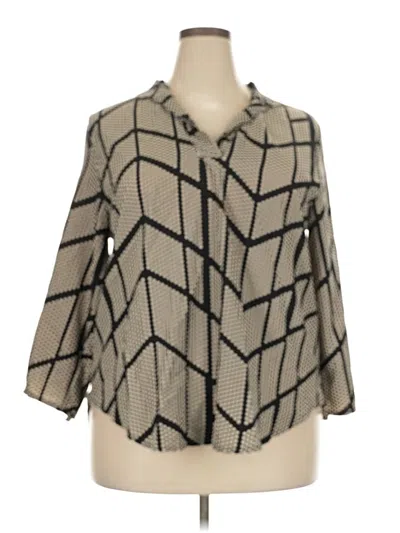 Pre-owned Unbranded 3/4 Sleeve Blouse In Gray