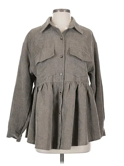 Pre-owned Unbranded 3/4 Sleeve Blouse In Gray