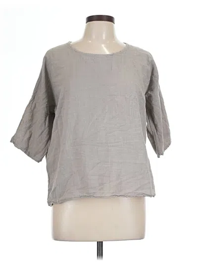 Pre-owned Unbranded 3/4 Sleeve Blouse In Gray