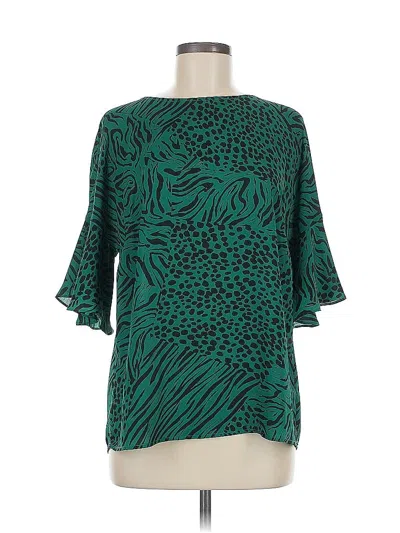 Pre-owned Unbranded 3/4 Sleeve Blouse In Green